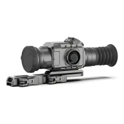 Прицел тепловизионный LZIRTEK Perun 650 x2.2/4.4/8.8/17.6, 640x512, D50 - вид спереди сбоку на кронштейне