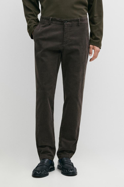 Massimo Dutti Зауженные вельветовые брюки, серый