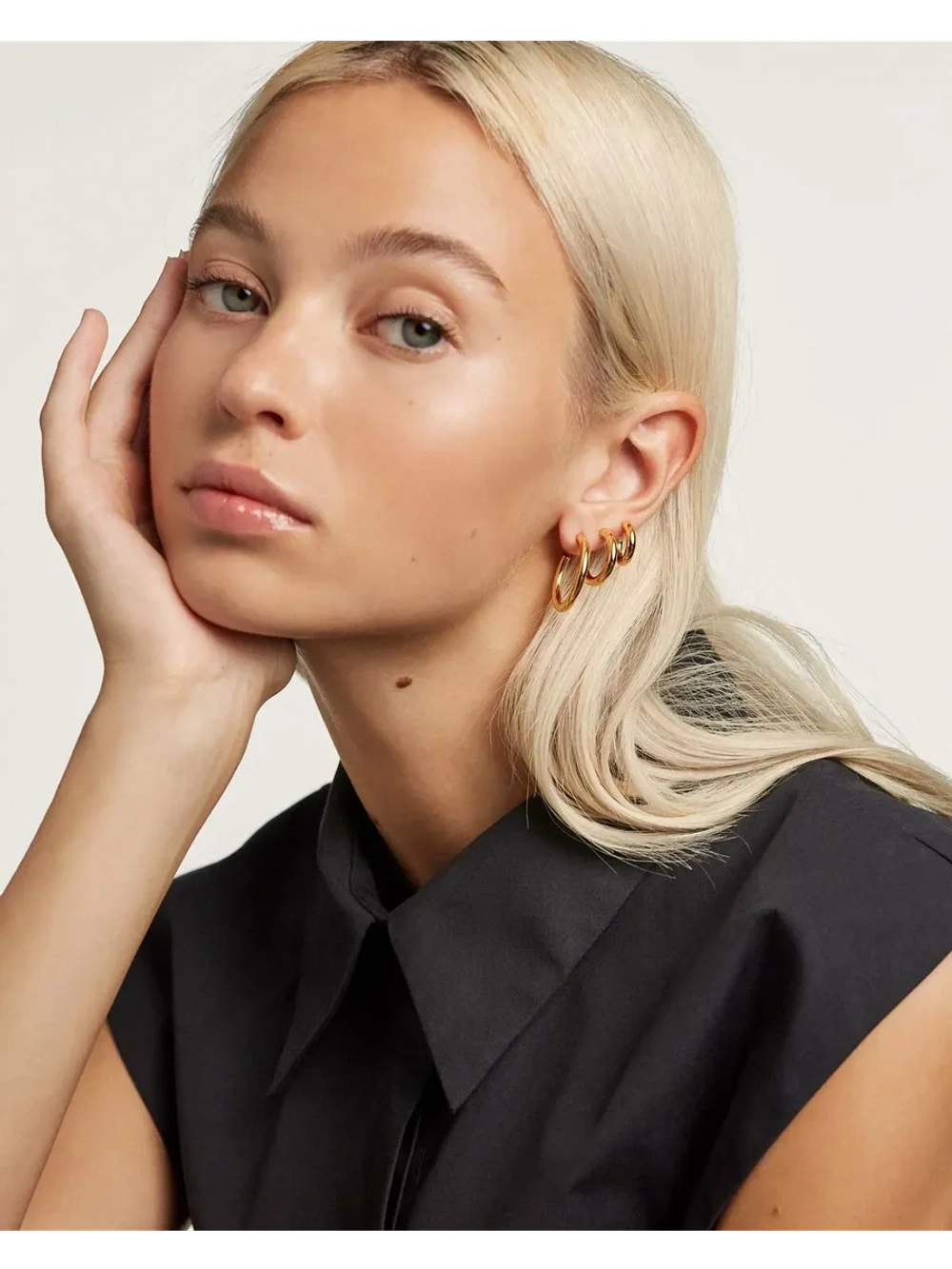 Серьги Supreme Cloud серебро 925 пробы покрытое золотом
