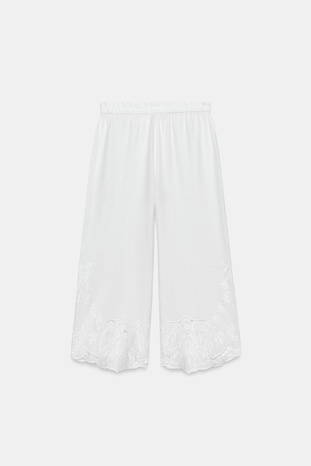 БРЮКИ С ВЫШИВКОЙ И ЛЬНОМ — ZW COLLECTION — ZARA