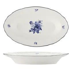 Блюдо овальное 25,2*15,7 см h3,6 см 250 мл глубокое Blue Flower P.L. Proff Cuisine [1]