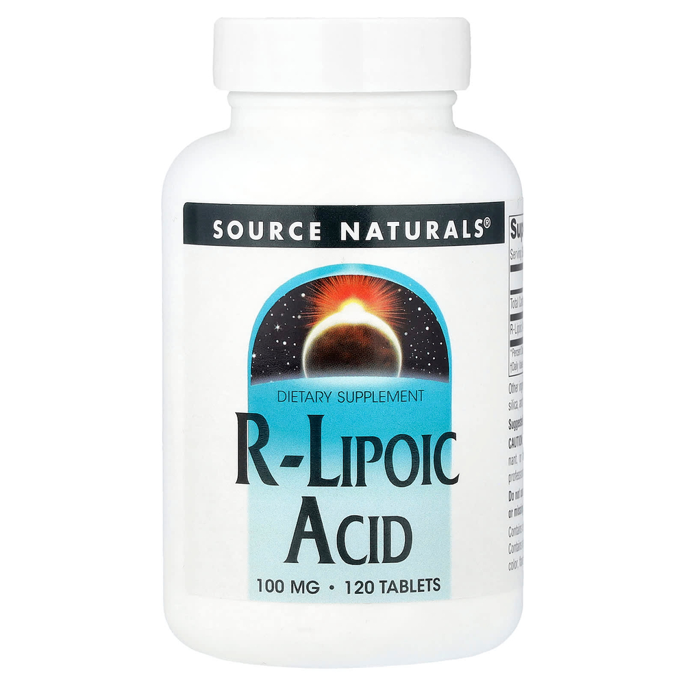 Source Naturals, R-липоевая кислота, 100 мг, 120 таблеток