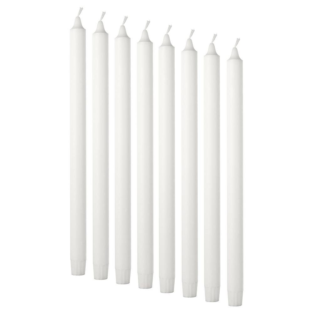 IKEA JUBLA  (ИКЕА ЙУБЛА)  -  Свеча без запаха - белый 35 см 10 ч