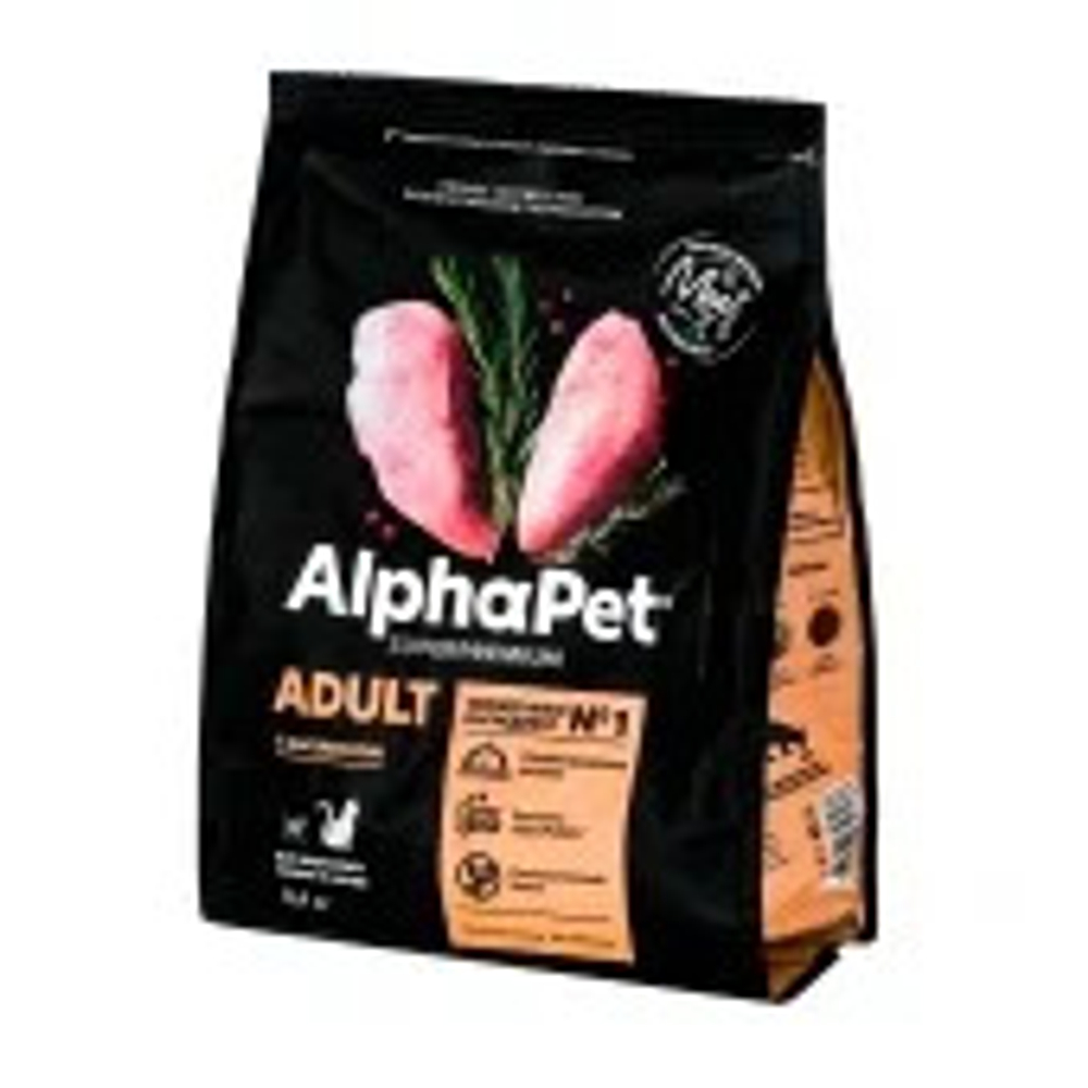 ALPHA PET Superpremium Сухой корм для взрослых кошек с цыплёнком 0,4 кг