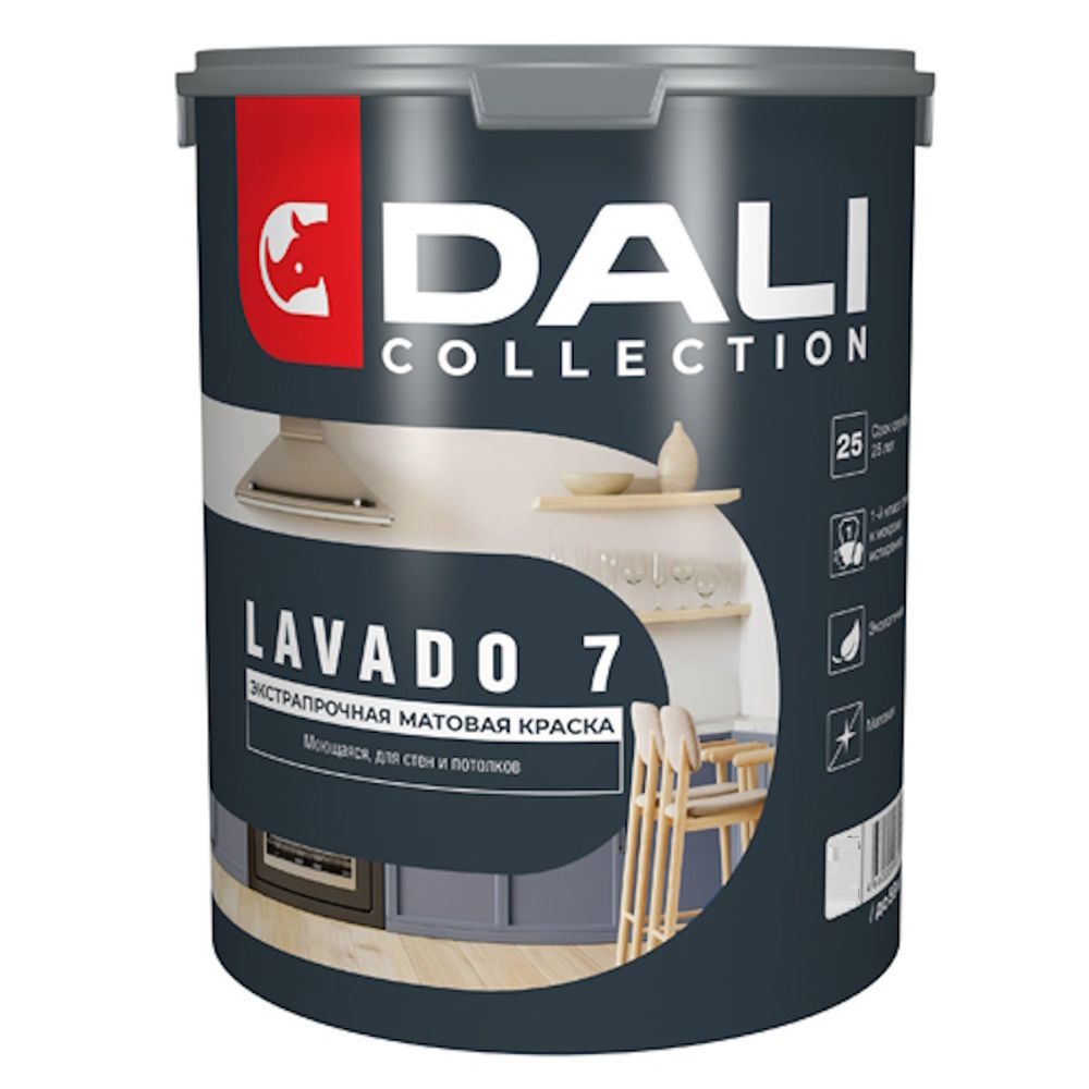В/д DALI COLLECTION д/стен и потолков LAVADO 7  моющ.  База С  белая 0,9л  (Рогнеда)