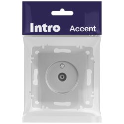 Розетка Intro Accent 6-301-03 TV одиночная, IP20, СУ, алюминий | Intro