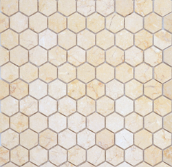 Мозаика Pietrine Hexagonal - Botticino матовая 28,5x30,5х0,6 см (чип 18х30х6 мм)