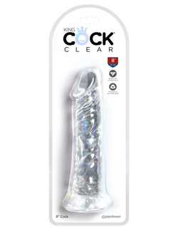 King Cock Clear 8 - Прозрачный фаллоимитатор, L 19.6 см, ø 4,45 см