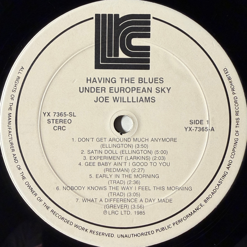 Joe Williams – Having The Blues Under European Sky (Япония 1985г.) Т