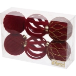 Набор шаров ВЕЛЮР «Золотая пыльца» 6 см (набор 6 шт), Рубин