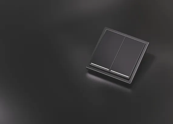 Клавиши для выключателя/переключателя двухклавишного с подсветкой Voltum S70 Metal Антрацит VLSM000412