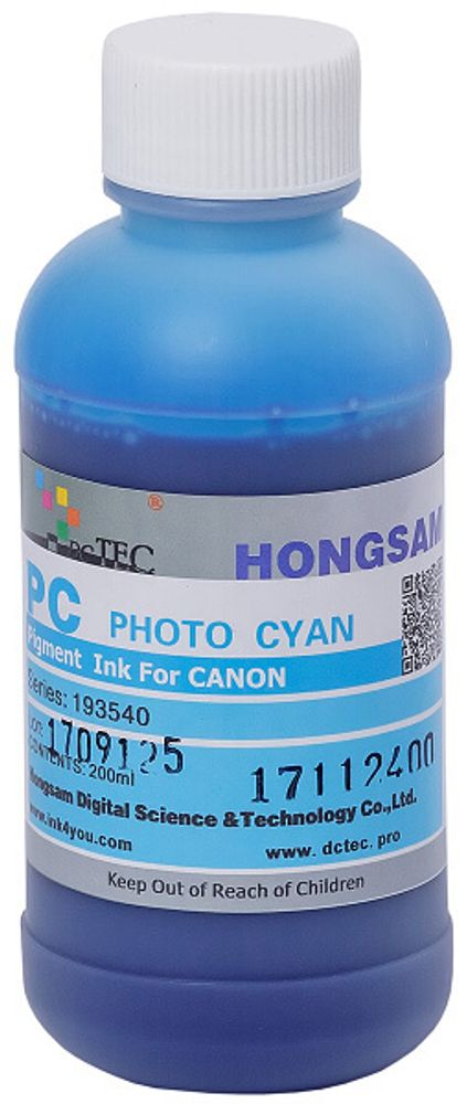 Чернила DCTec — HONGSAM пигментные для Canon серия: 193540 - Photo Cyan (Фото голубой) 200 мл. Чернила DCTec — HONGSAM пигментные для Canon серия: 193540 - Photo Cyan (Фото голубой) 200 мл.