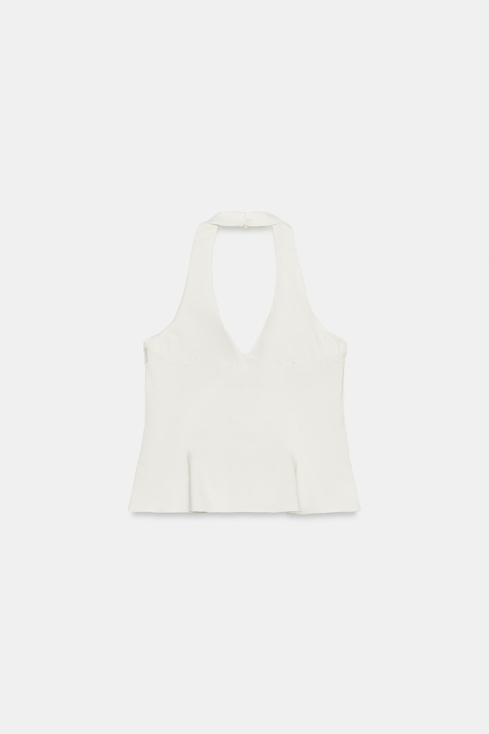 ZARA ОБЛЕГАЮЩИЙ ТОП С БАСКОЙ, ЭКРЮ