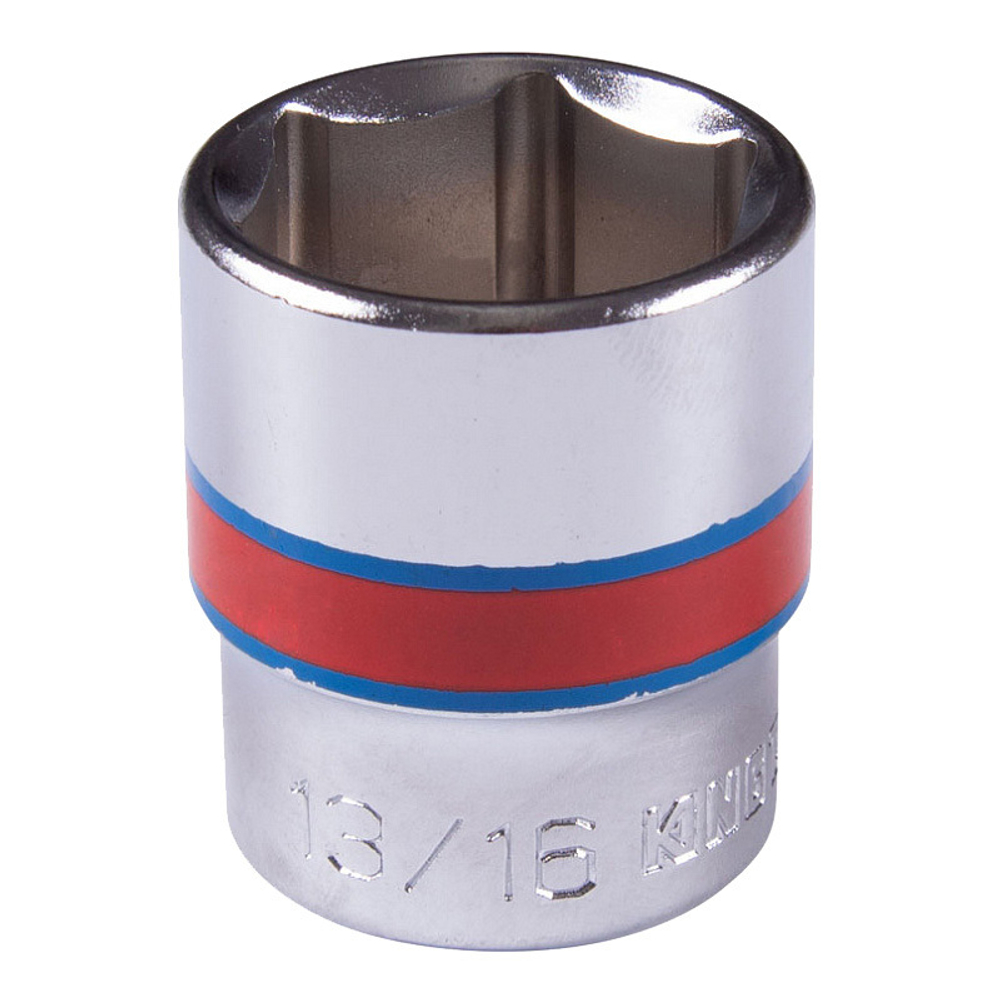 KING TONY (333526S) Головка торцевая стандартная шестигранная 3/8", дюймовая 13/16"