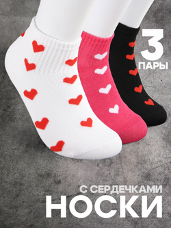 Носки с принтом сердечками гольфы