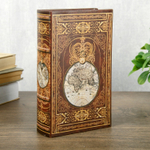 Сейф-книга дерево кожзам "Этот огромный мир" 21х13х5 см   4070204