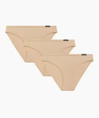 Женские трусы спорт (3шт) Atlantic Basic 3BLP-602, бежевый