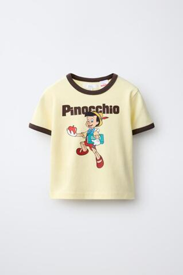ZARA ФУТБОЛКА С ПРИНТОМ PINOCCHIO © DISNEY, ВАНИЛЬНЫЙ