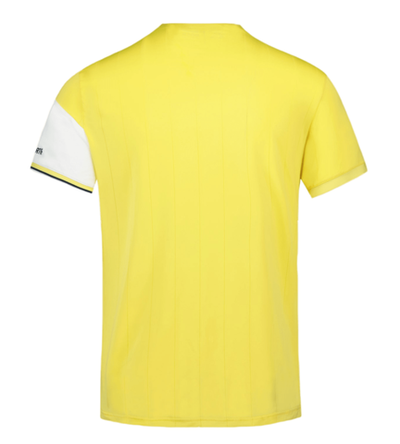 Мужская теннисная футболка Le Coq Sportif Tennis Pro T-Shirt SS 23 N°1 M - new optical white/jaune champion