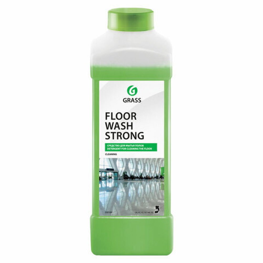 Средство концентрат для машинной и ручной мойки полов 1 л, GRASS FLOOR WASH STRONG, щелочное