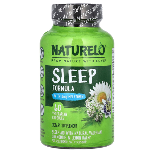 NATURELO, формула для сна, 60 вегетарианских капсул