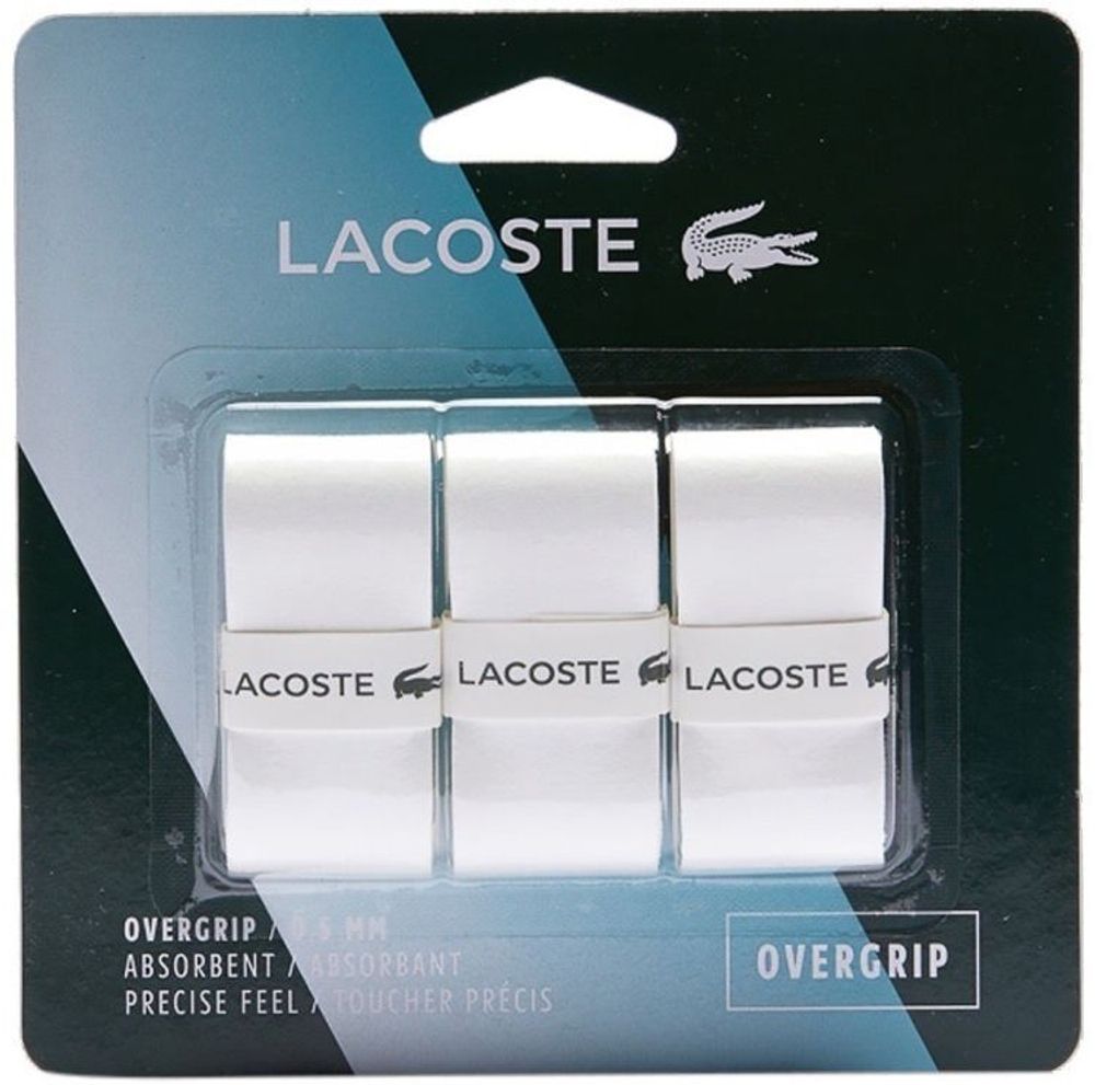 Теннисные намотки Lacoste Absorbent Overgrip 3P - белый