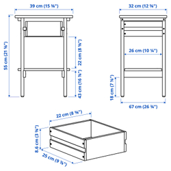 IKEA KRONÖREN  (ИКЕА КРОНЁРЕН)  -  Тумба прикроватная - сосна 39x32x55 см