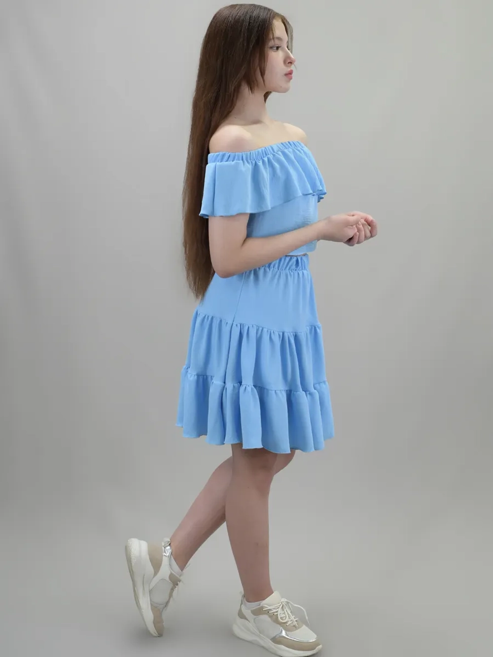 Юбка для девочки летняя с воланами ярусная
