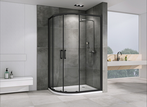Душевой уголок Abber Schwarzer Diamant 120x90 AG01129B профиль Черный стекло прозрачное