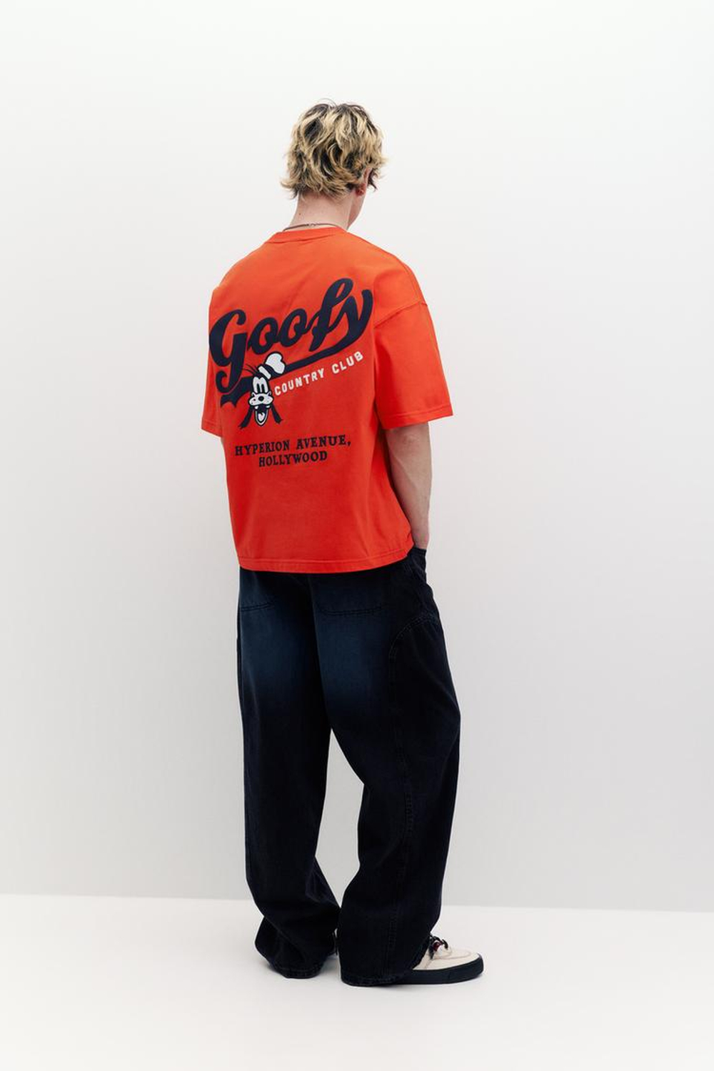 PULL&BEAR Футболка с принтом «Goofy», оранжевый