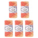 Пряжа Alize (Ализе) Cotton Gold Batik / уп.5 мот. по 100г, 330м, 7687 секционный