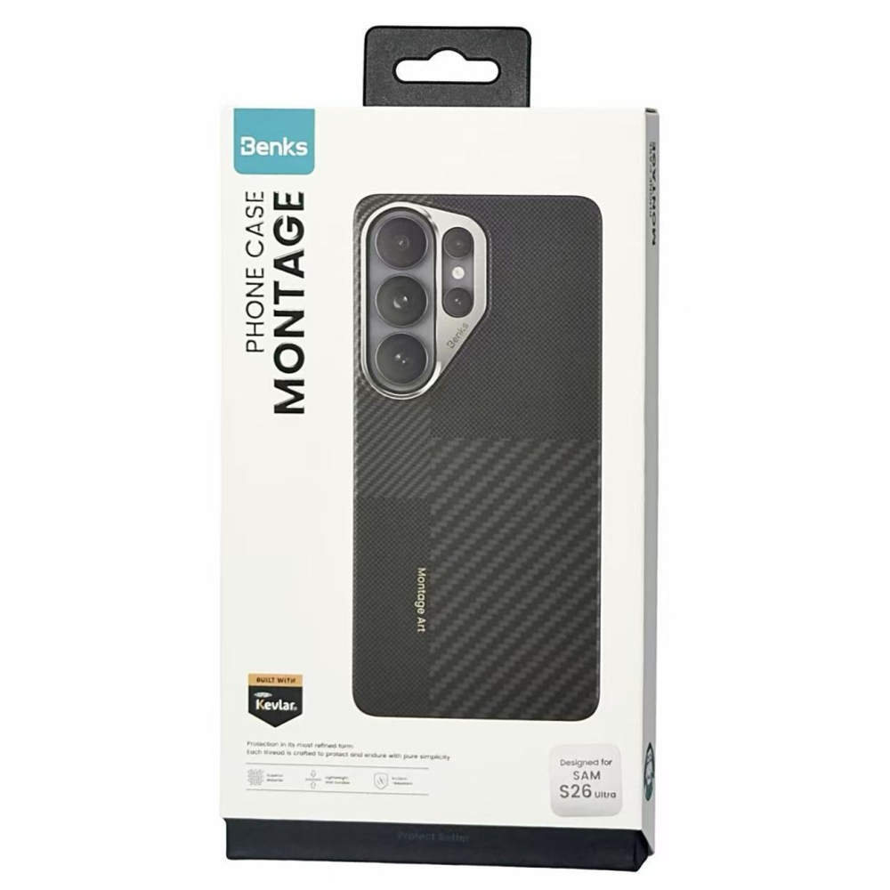 Накладка для Samsung Galaxy S26 Ultra Benks Montage Kevlar Magsafe черный