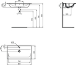 Умывальник 84 см с отверстием под смеситель Ideal Standard CONNECT AIR E0279V3