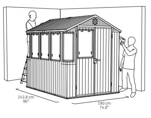 Пластиковый сарай Keter "Поттинг" Potting shed Evotech Green (размеры 190 х 244 см)