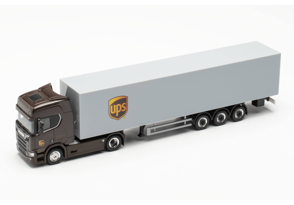 Грузовик Scania CR 20 HD с двумя прицепами-фургонами "UPS Spain" (Испания/Мадрид)