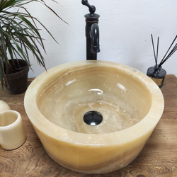 Раковина из оникса Drum Yellow Small DO-60971 40x40x16 из натурального камня