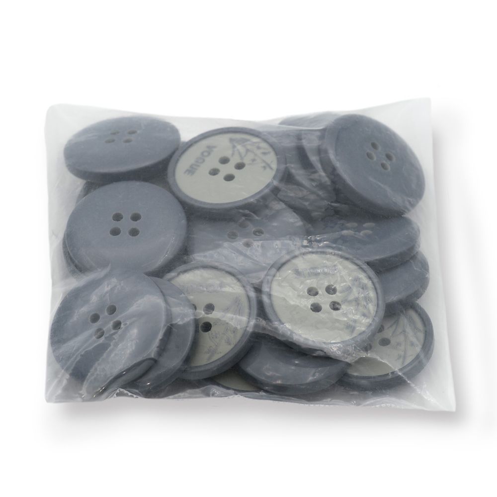 Пуговицы 4 прокола 40L=25 мм, (Gray1 (серый1)), 24 шт