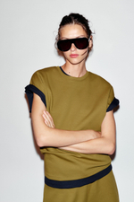 ФУТБОЛКА ИНТЕРЛОК С КОРОТКИМИ РУКАВАМИ — ZARA