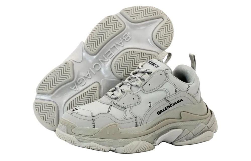 Balenciaga Triple S Allover Logo Gray