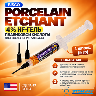 Porcelain Etchant 4% (5гр.) Порцелайн Этчант, гель плавиковой кислоты для травления керамики
