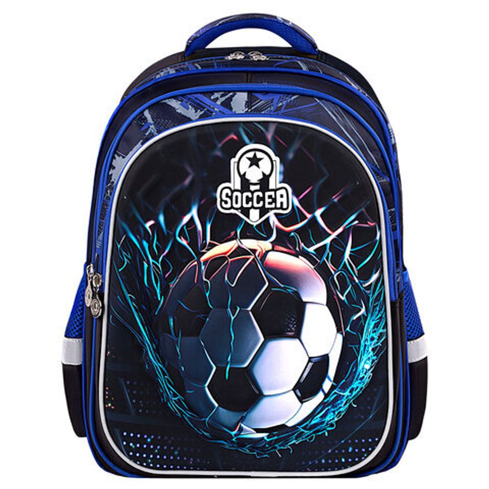 Рюкзак BRAUBERG KIDS FLOSSY, 2 отделения, 3 кармана, "Soccer Club", 3D-панель, 40х28х18 см, 273181