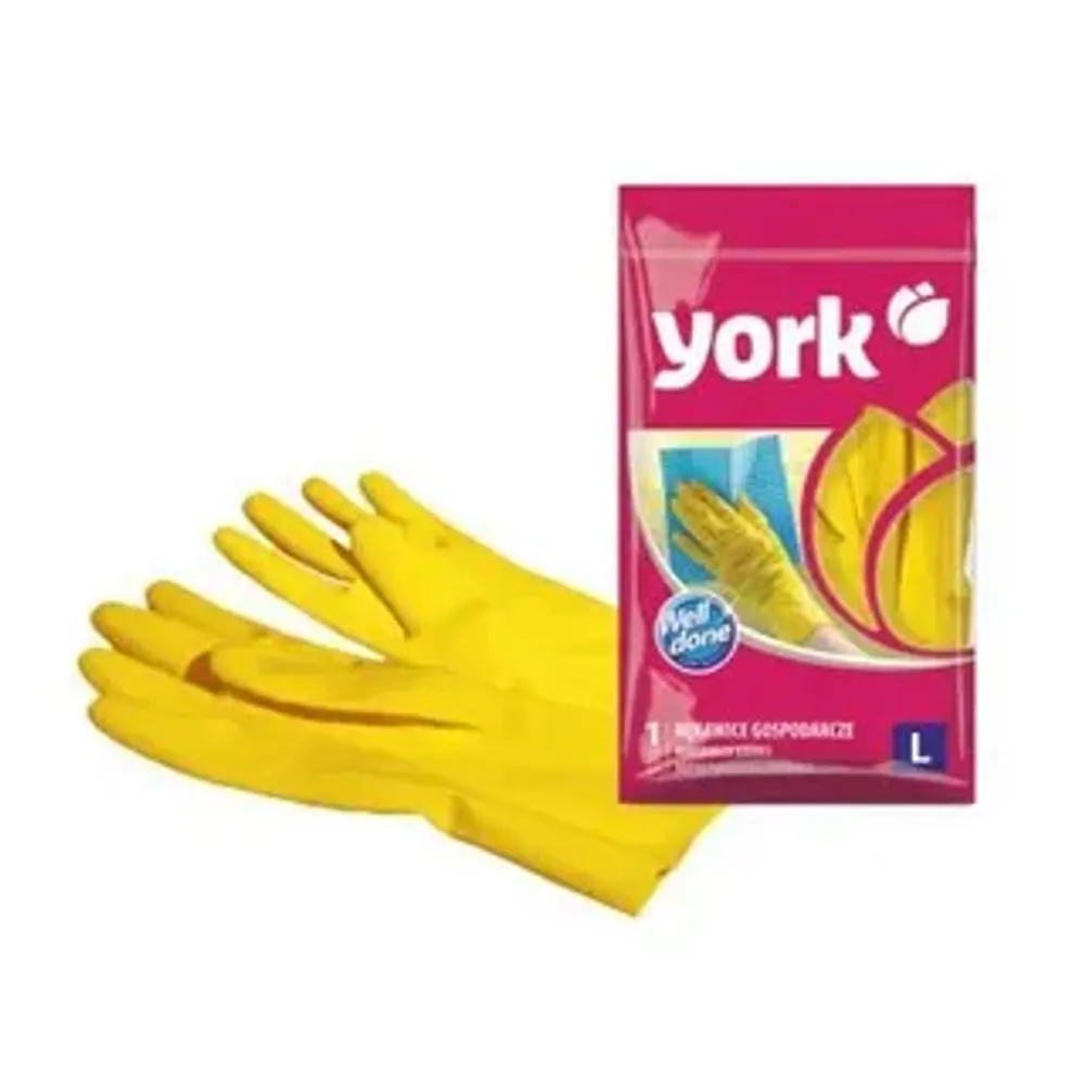 Перчатки резиновые  размер L, YORK