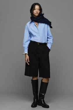 ZARA ДЛИННЫЕ ШОРТЫ С РЕМНЁМ, ЧЕРНЫЙ