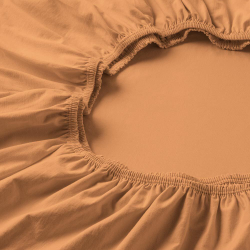 Простыня на резинке 150x200 Estella 450 apricot ярко-оранжевая
