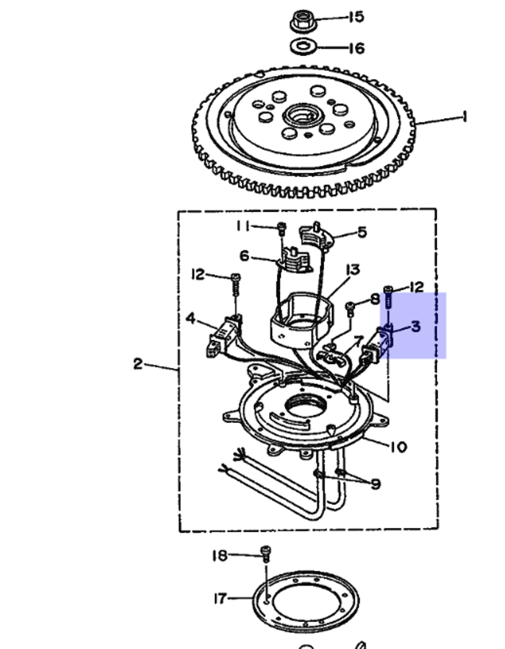 Катушка зажигания Yamaha 25/30лс (оригинальный арт. 61N855410900)