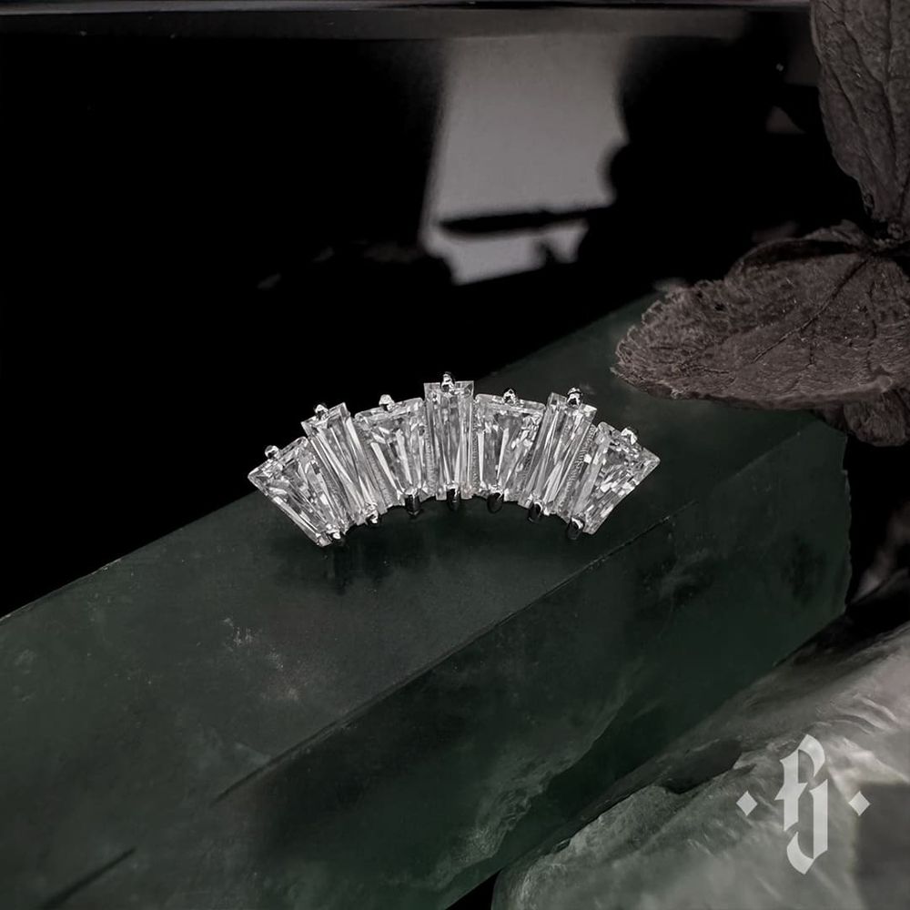 Кластер "Diadem" - Белое золото - White CZ