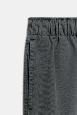 ZARA ШОРТЫ ИЗ 100% ХЛОПКА С ЭЛАСТИЧНЫМ ПОЯСОМ, СЕРЫЙ