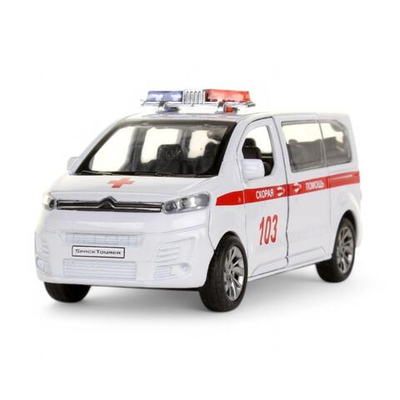 Модель ин. мет. "Citroen Space Tourer Скорая" 12см, двер, бел, коробка SPATOU-12AMB-WH (Технопарк)