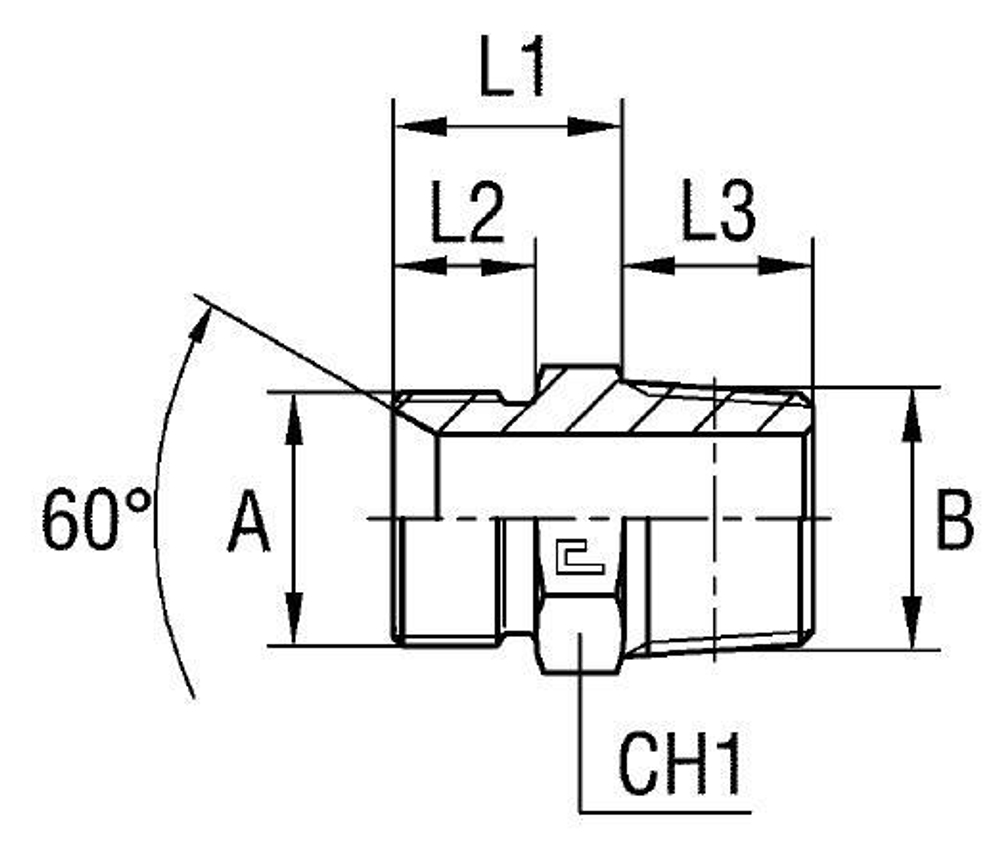 Штуцер FC BSP 1/4 - NPT 1/4
