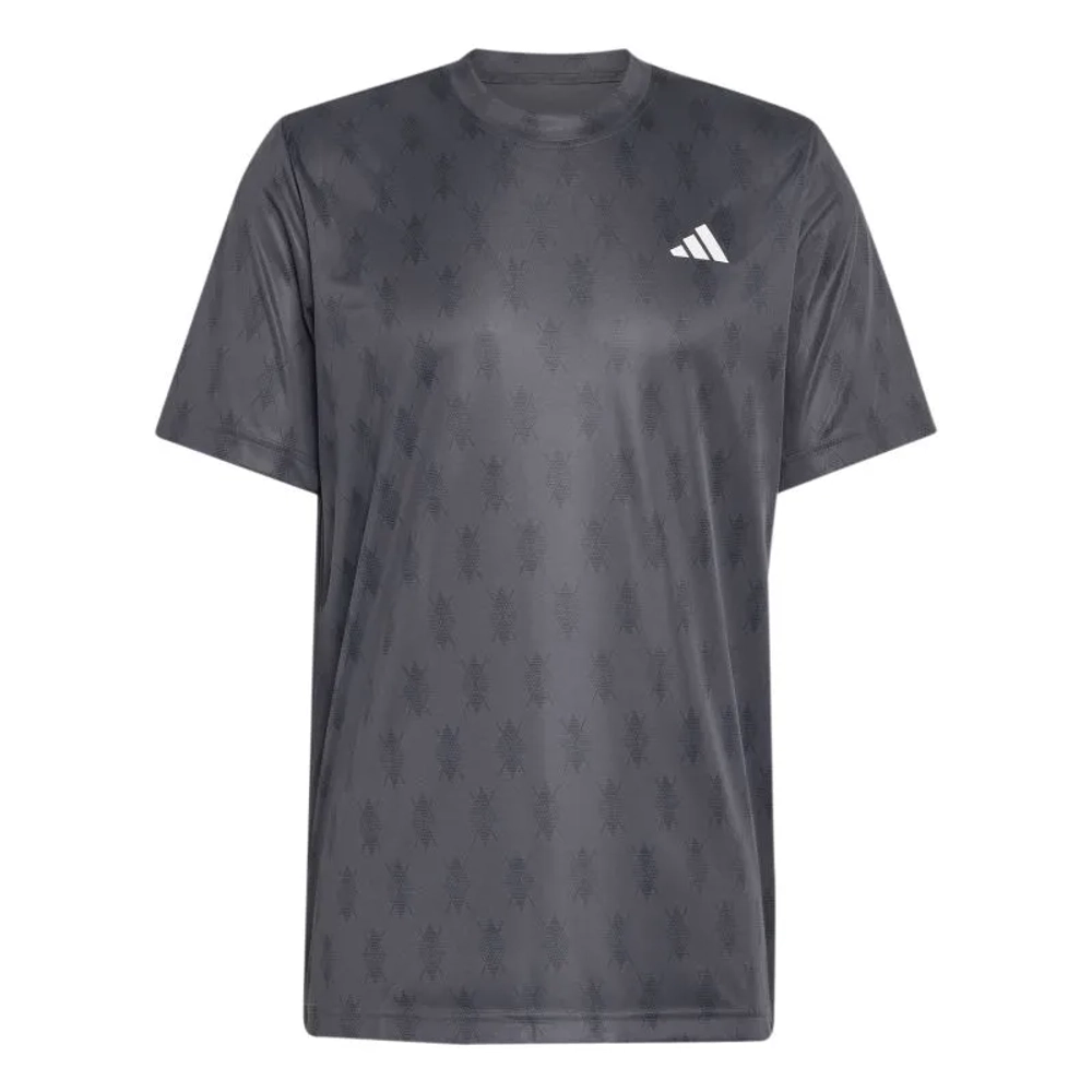 Теннисная футболка Adidas Club Climacool Graphic - carbon/black